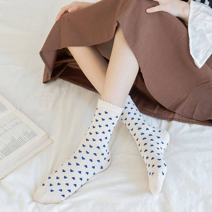 SWEAT-ABSORBENT AND BREATHABLE SWEET FLOWER SOCKS_CWMS0975: TYPE1 / (OS) 3