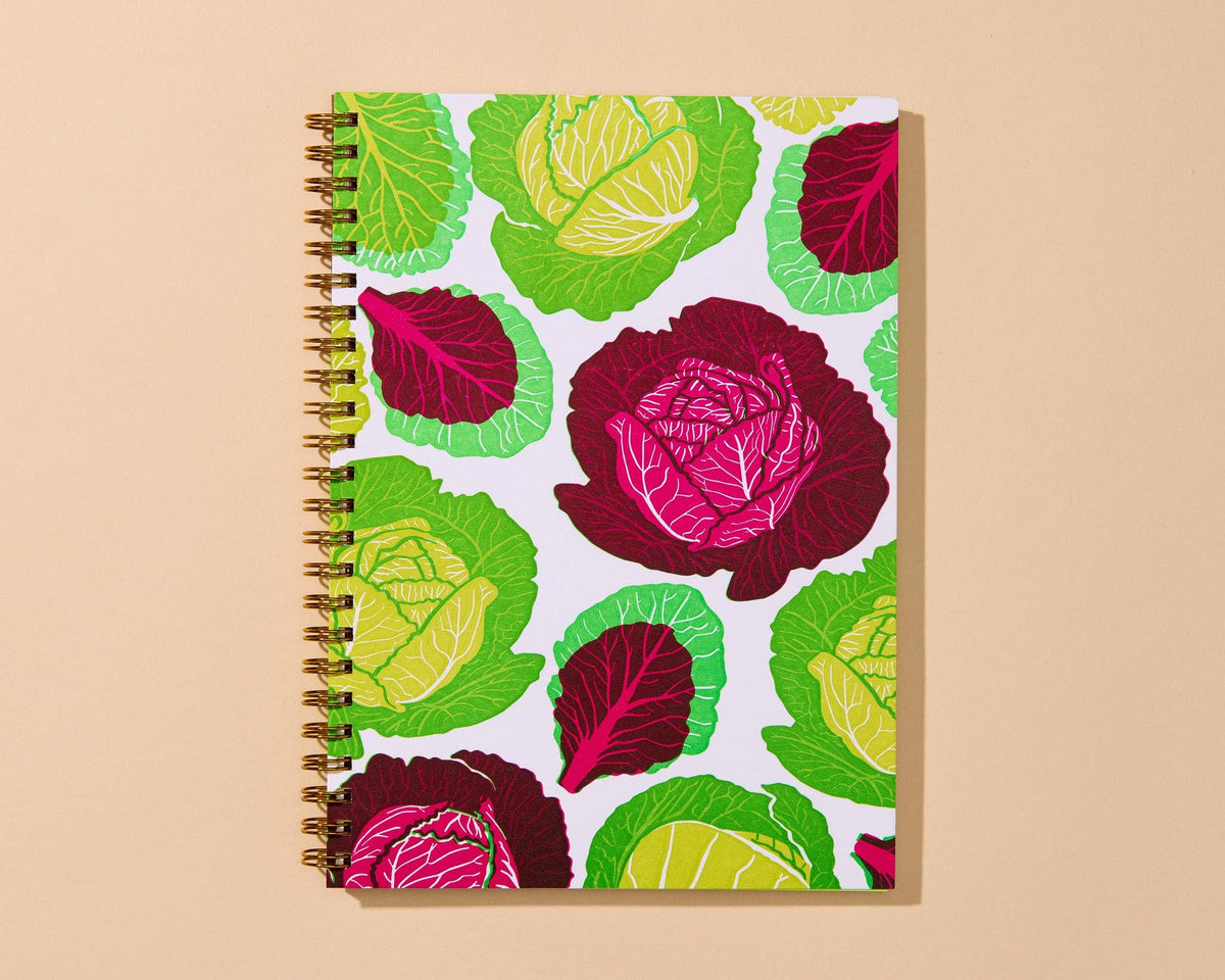 Letterpress A5 Spiral Notebook (Lined)—Cabbage Patch
