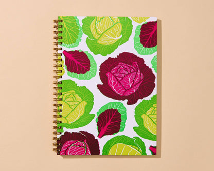 Letterpress A5 Spiral Notebook (Lined)—Cabbage Patch
