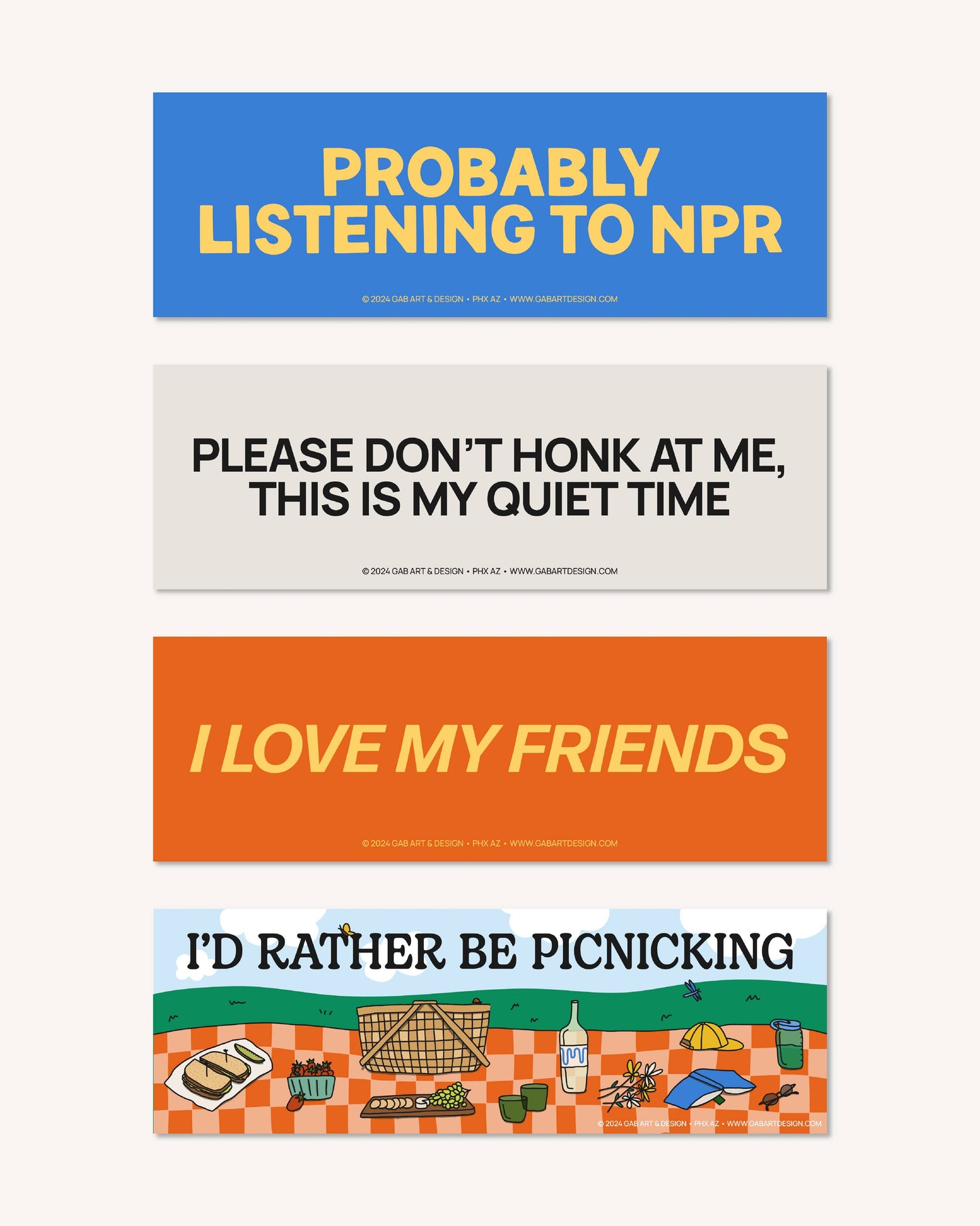 Probably listening to npr bumper sticker / magnet: Magnet