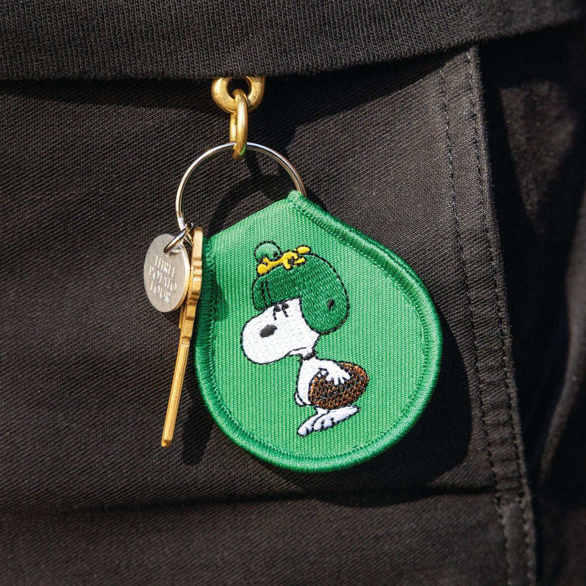 3P4 x Peanuts® - Snoopy Football Patch Keychain (Green)