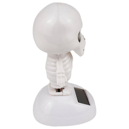 Dashboard bobblehead skeleton 1 white solar-powered figurine