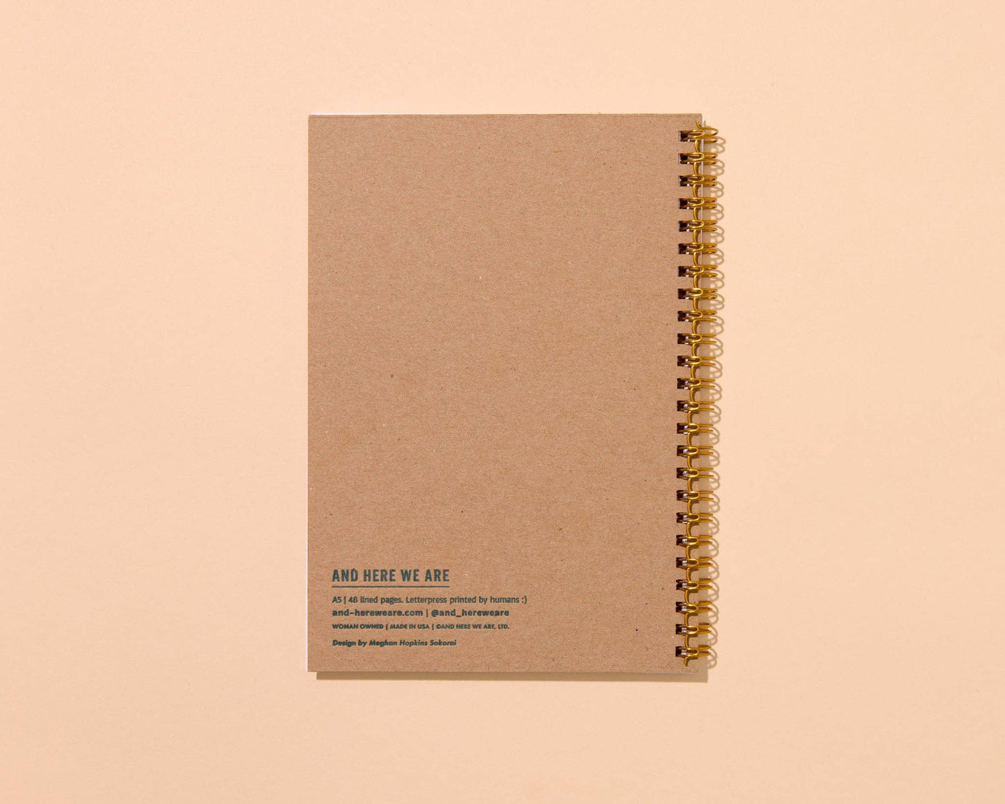 Gingham Picnic A5 Letterpress Spiral Notebook - Fathers Day Gift Mothers Day