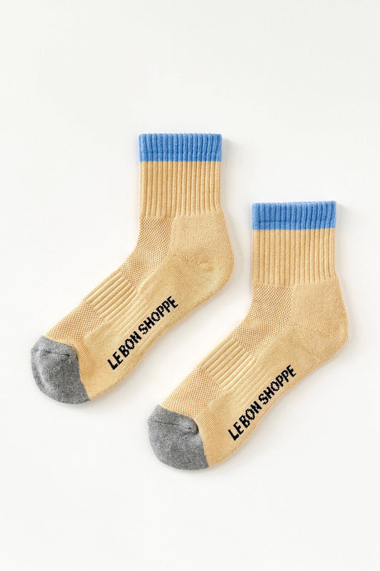 Color Block Girlfriend Socks (wholesale): Yellow Blue