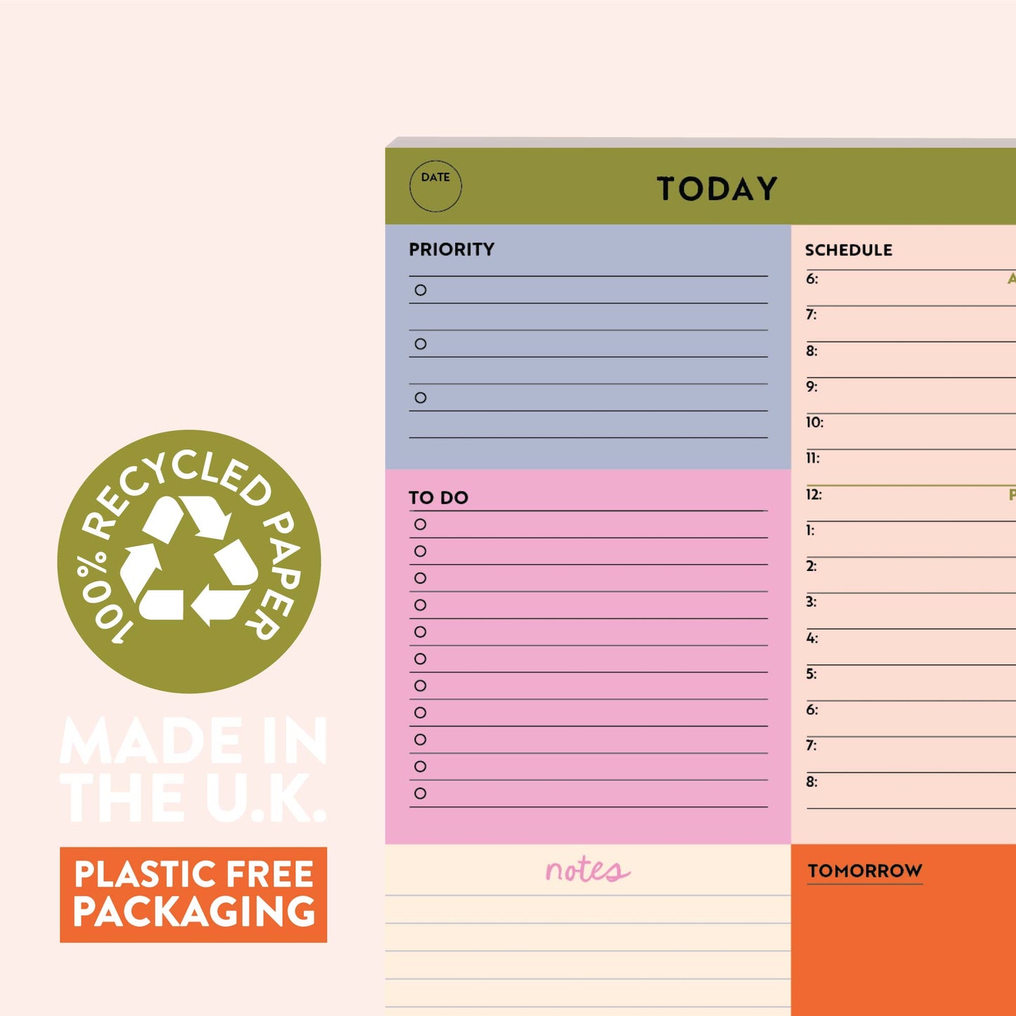 A5 Daily Planner Pad | Block My Life