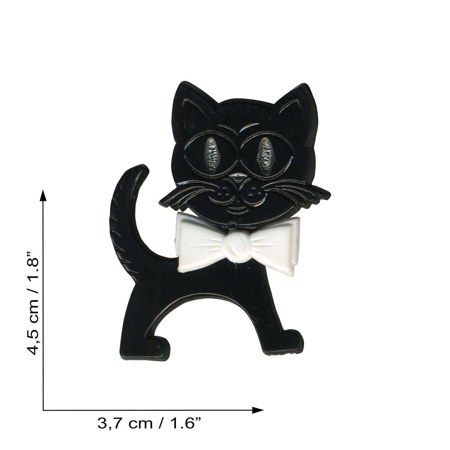 Cat pin black and white GDR pin