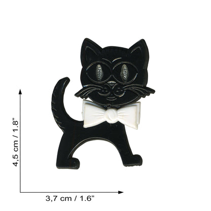 Cat pin black and white GDR pin