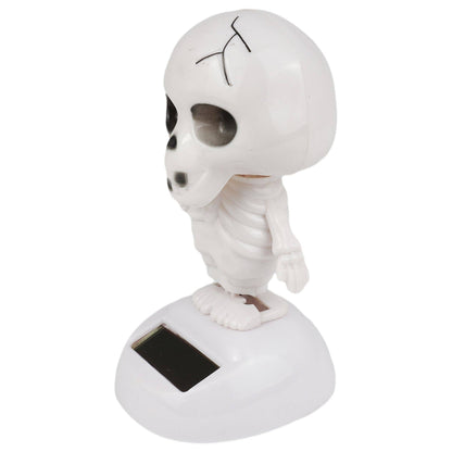 Dashboard bobblehead skeleton 1 white solar-powered figurine