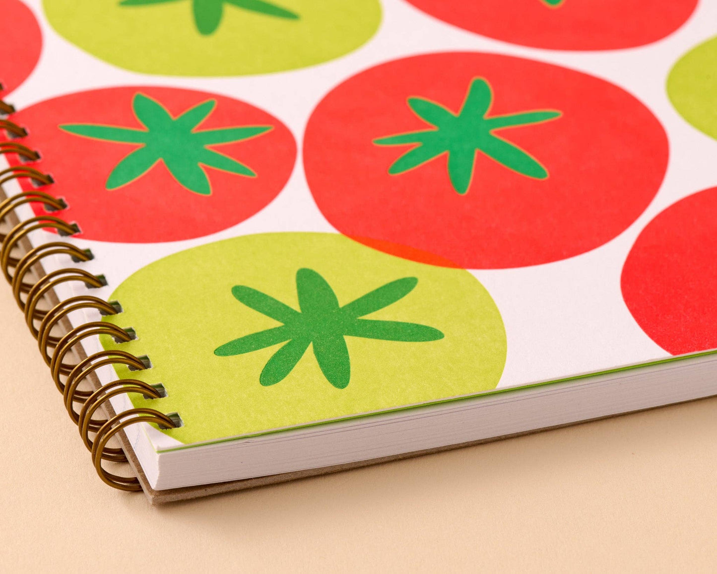 Colorful Summer Letterpress A5 Spiral Notebook—Tomato Garden