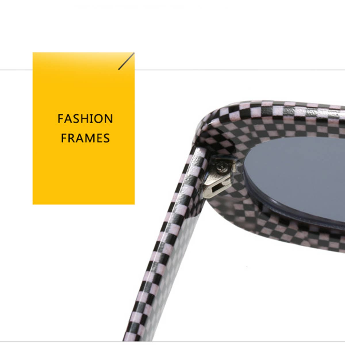VINTAGE OVAL PLAID SUNGLASSES_CWASG0320: DARKBROWN / (OS) 2