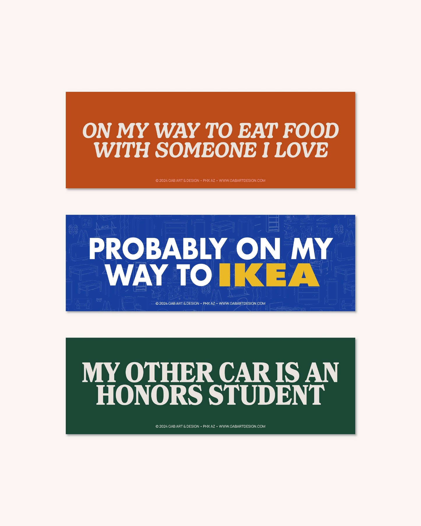 On my way to eat food with people i love bumper sticker / magnet: Magnet