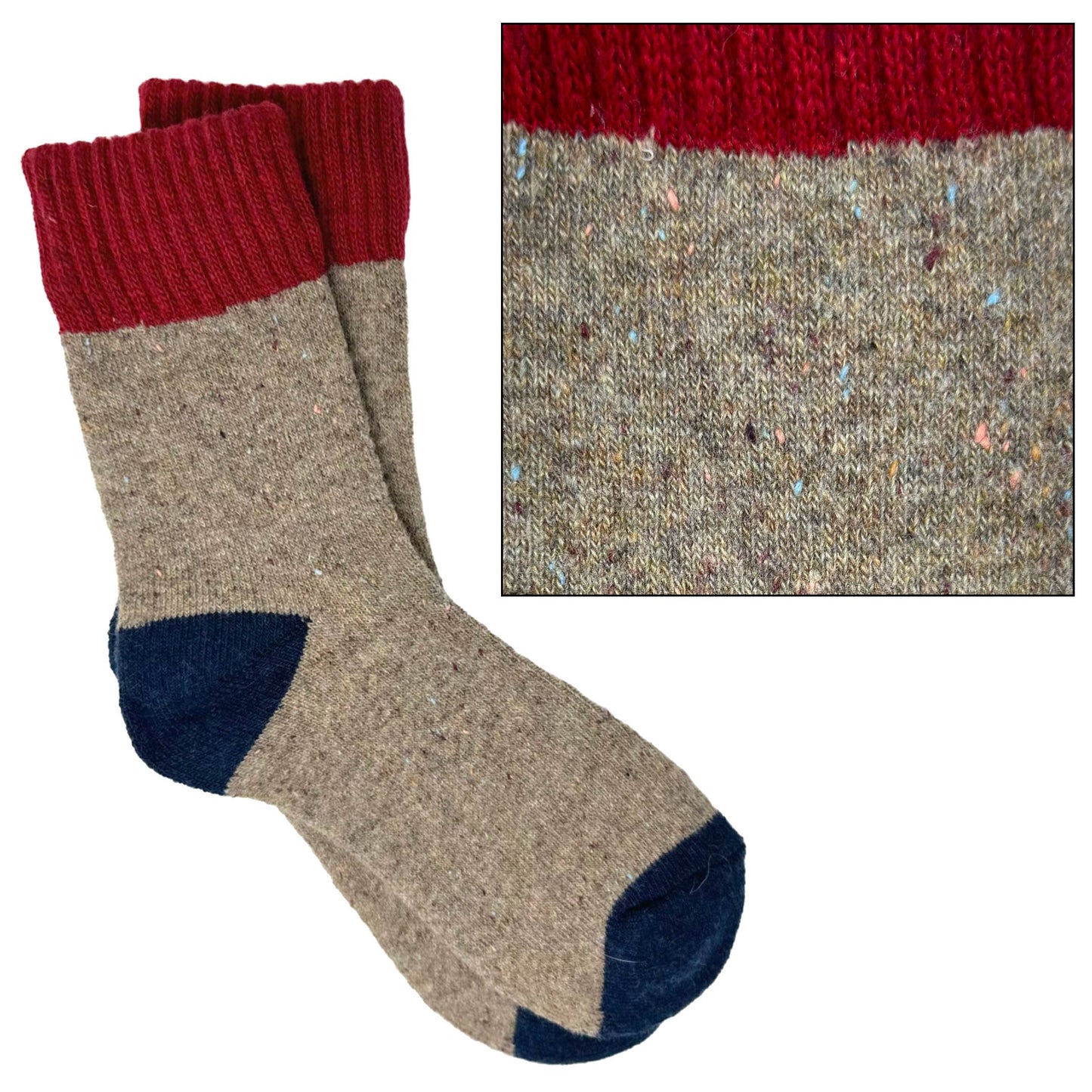 Camila Cozy Knit Colorblock Socks –BESTSELLER : Light Orange/Brown