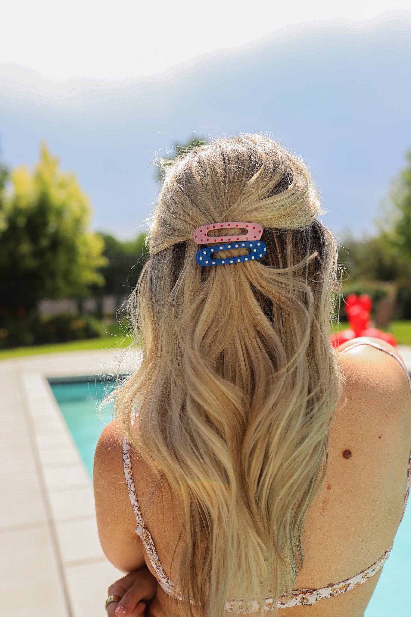 POLKA DOT MINI LAY DOWN CLAW: ROYAL BLUE