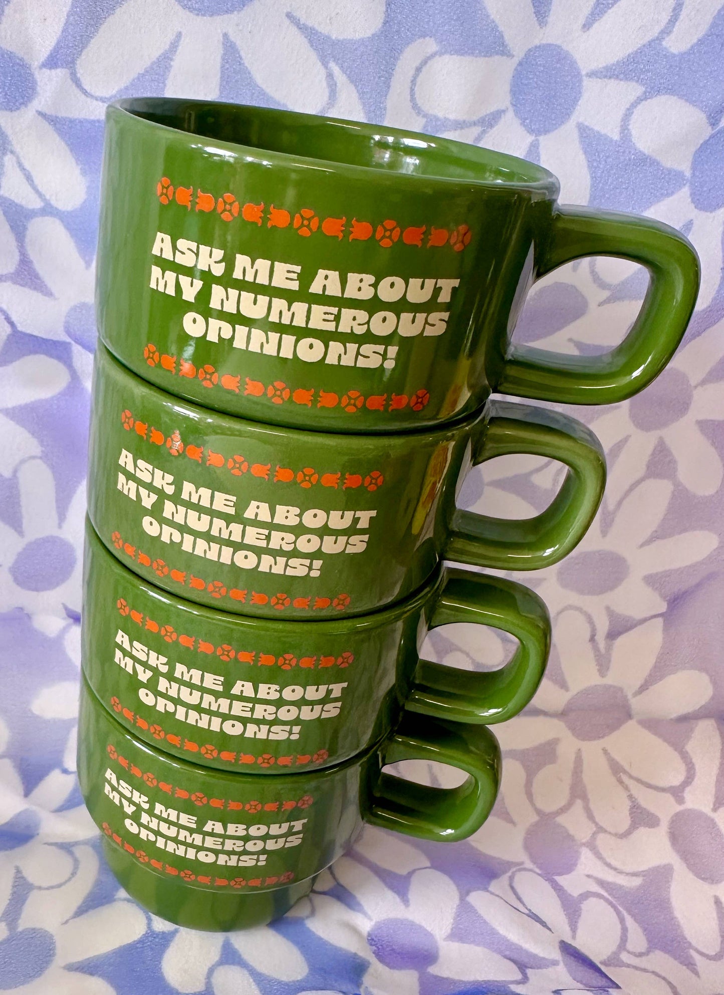 Ask me About my Numerous Opinions- Stackable Ceramic Mug