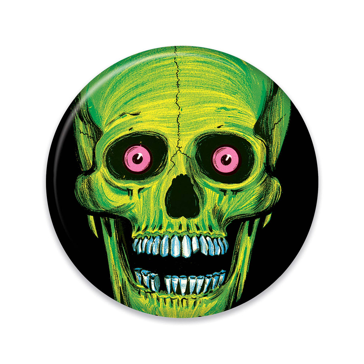 Vintage Halloween Skull 2" Button