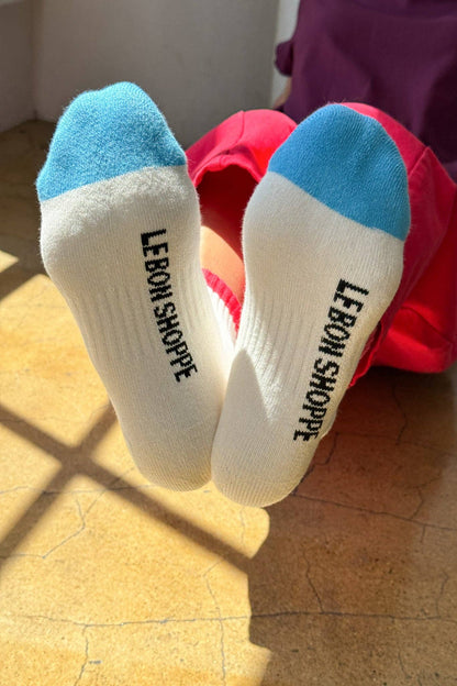 Color Block Girlfriend Socks : Grey Pink