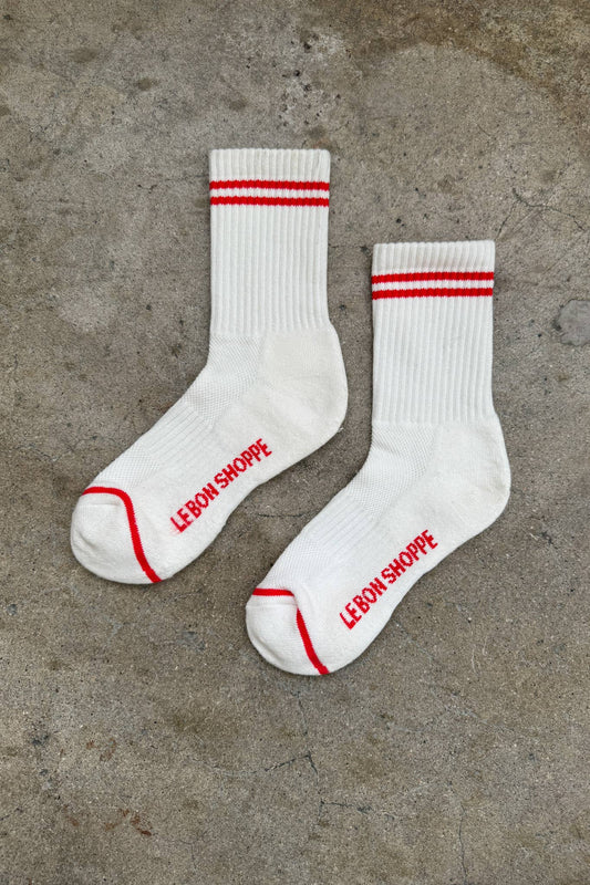 Boyfriend Socks: Clean White