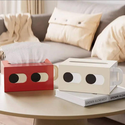 Tissue Box Holder with Retro Toaster Design: Red