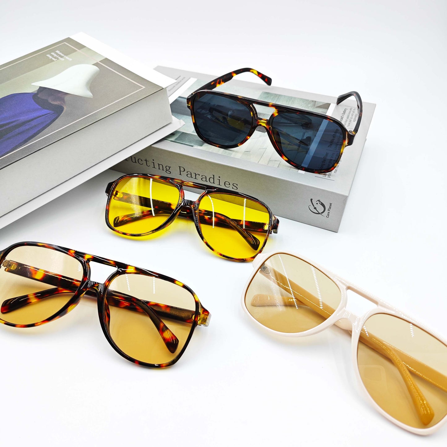 Vintage Double Bridge Aviator Sunglasses_CWASG0113: LEOPARD / (OS) 1