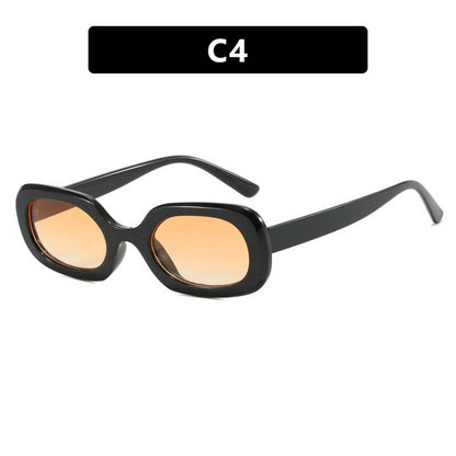 VINTAGE OVAL PLAID SUNGLASSES_CWASG0320: DARKBROWN / (OS) 2