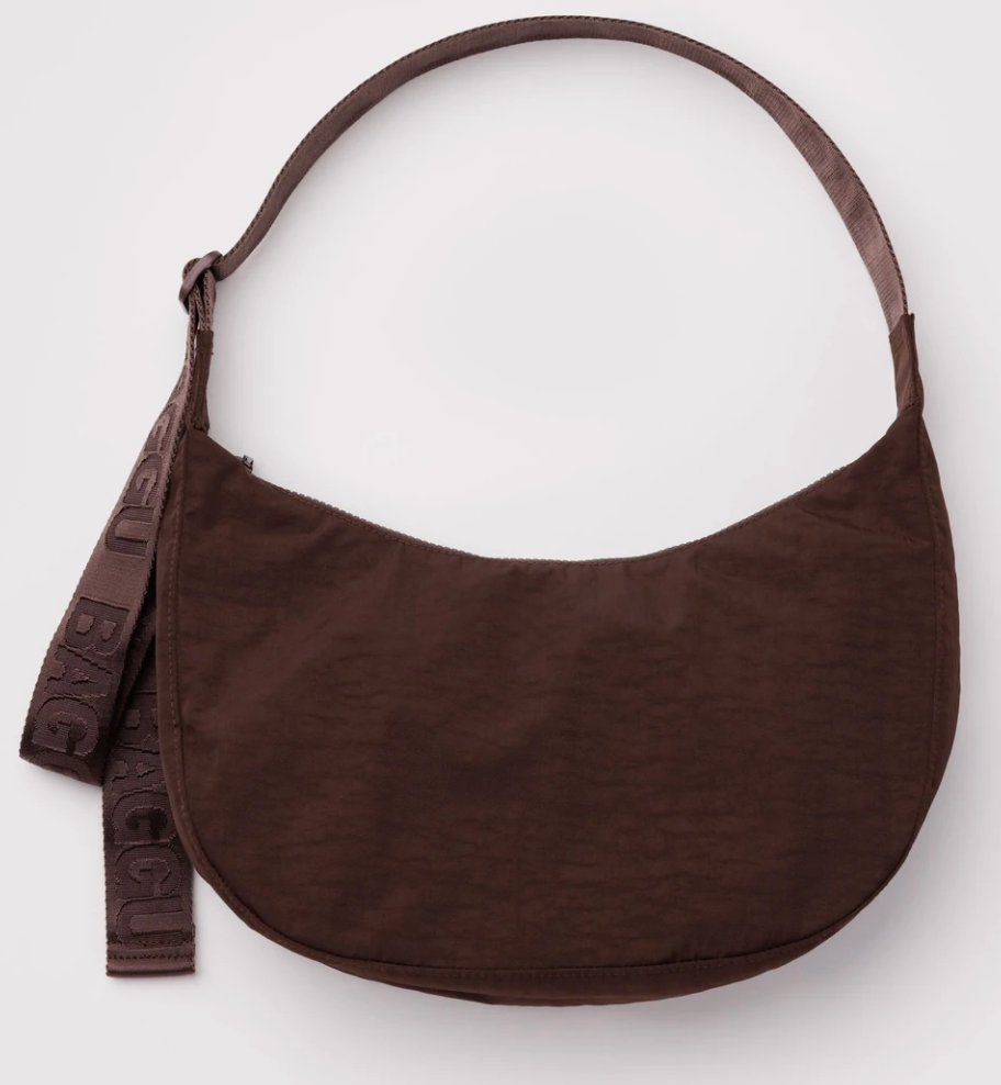 Baggu Medium Nylon Crescent Bag - Coffee