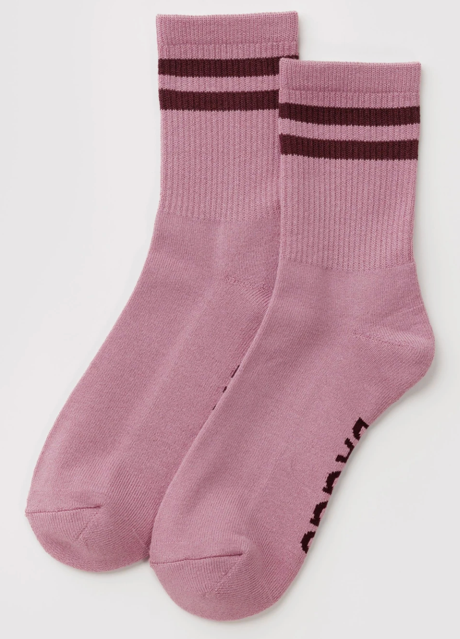 Baggu Ribbed Sock - Wild Plum Stripe