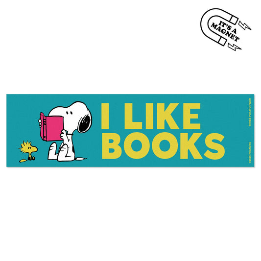 3P4 x Peanuts® - Snoopy I Like Books Bumper Magnet