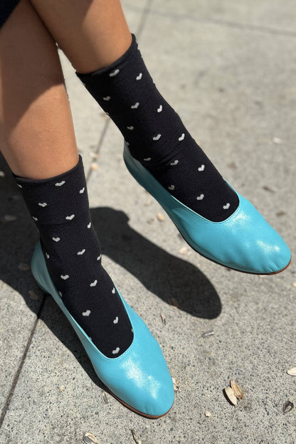 Heart Sneaker Socks (wholesale): HEART - WHITE / RED