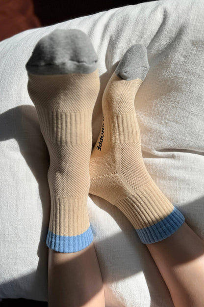 Color Block Girlfriend Socks (wholesale): Yellow Blue
