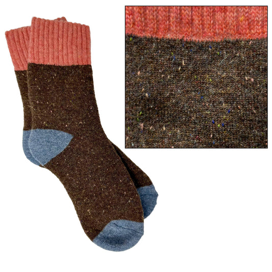 Camila Cozy Knit Colorblock Socks –BESTSELLER : Light Orange/Brown