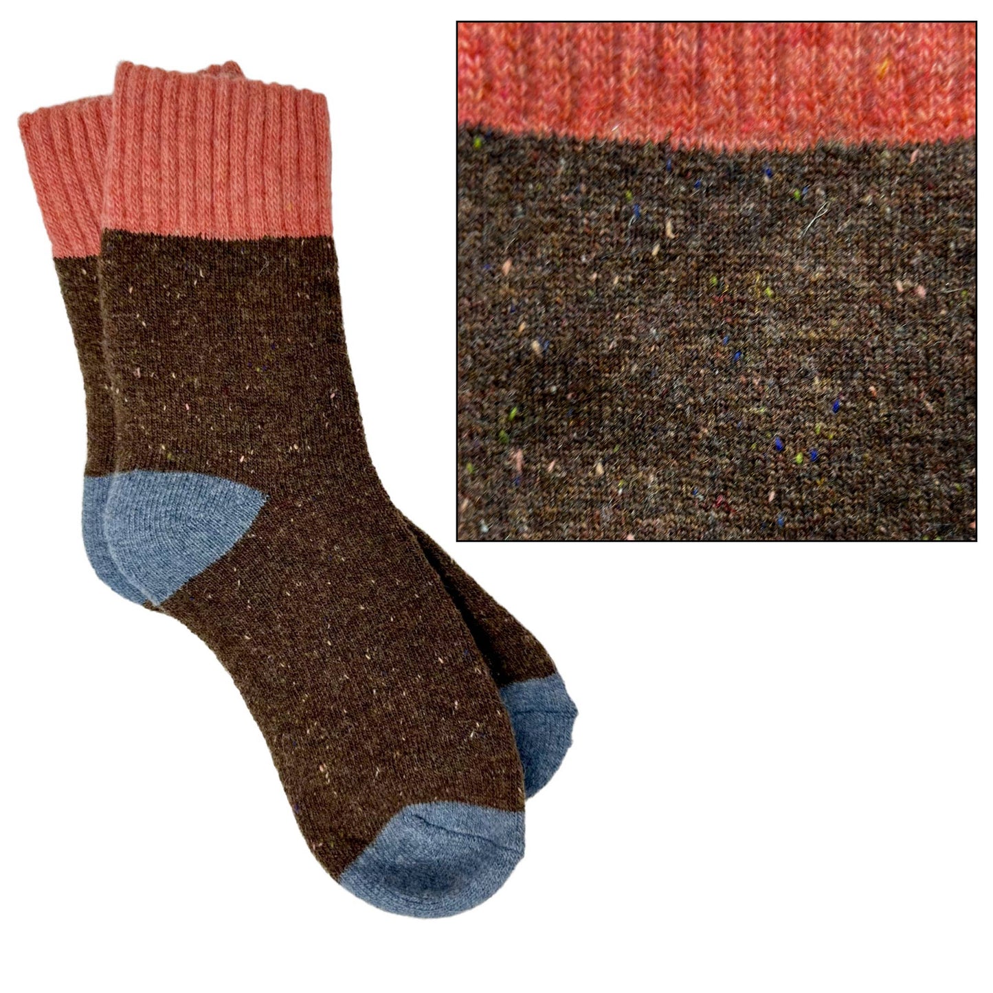 Camila Cozy Knit Colorblock Socks –BESTSELLER : Red/Khaki
