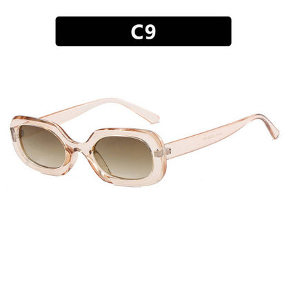 VINTAGE OVAL PLAID SUNGLASSES_CWASG0320: BLACKWHITE / (OS) 2