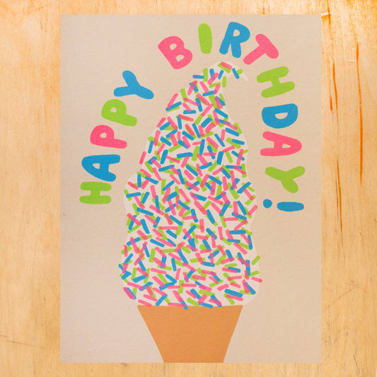 BIRTHDAY ICE CREAM CONE GREETING CARD