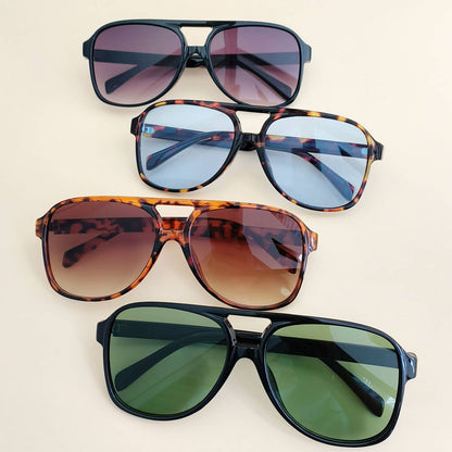Vintage Double Bridge Aviator Sunglasses_CWASG0113: LEOPARD / (OS) 1