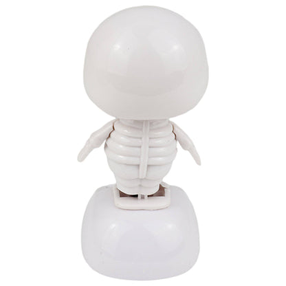 Dashboard bobblehead skeleton 1 white solar-powered figurine