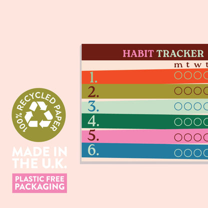 Weekly Habit Tracker Pad | Work Hard, Play Nice | A6