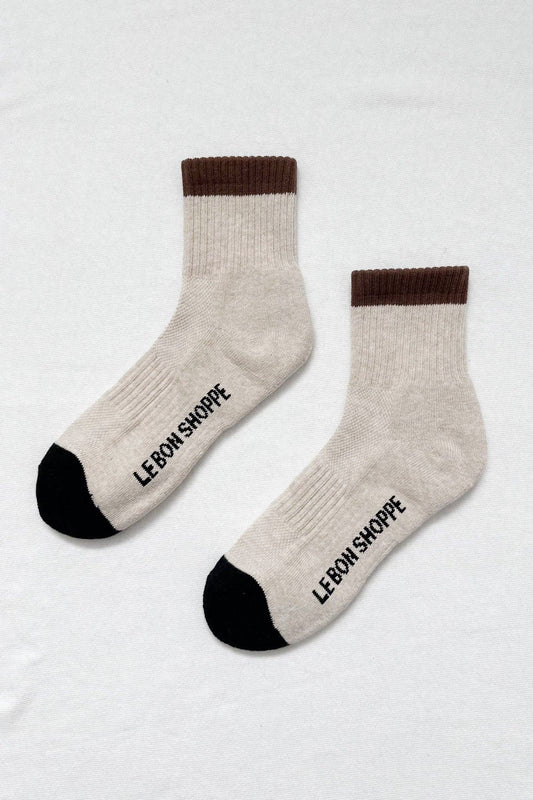 Color Block Girlfriend Socks (wholesale): Black Coffee