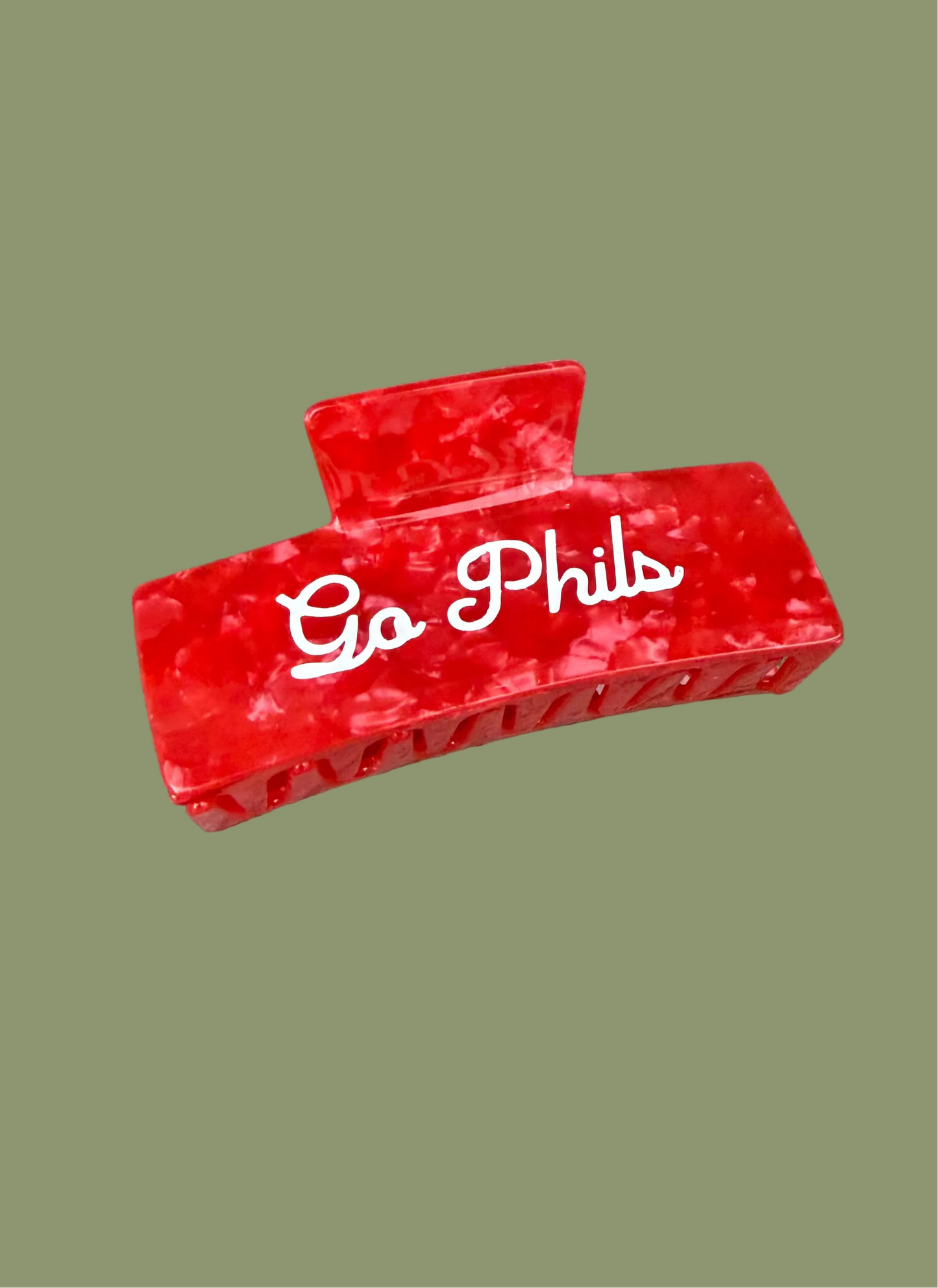Go Phils Cursive Hair Claw Clip