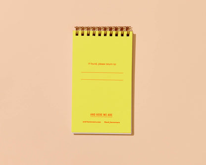 Small Modern Letterpress Spiral Notebook—Red White Stripe