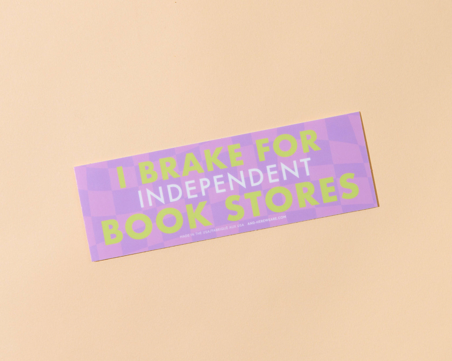 I Brake for Independent Bookstores Vinyl Bumper Sticker - Made in USA - Book Lover - Literature - Bookstores -  - Stocking stuffer, Holiday, Gift Guide
