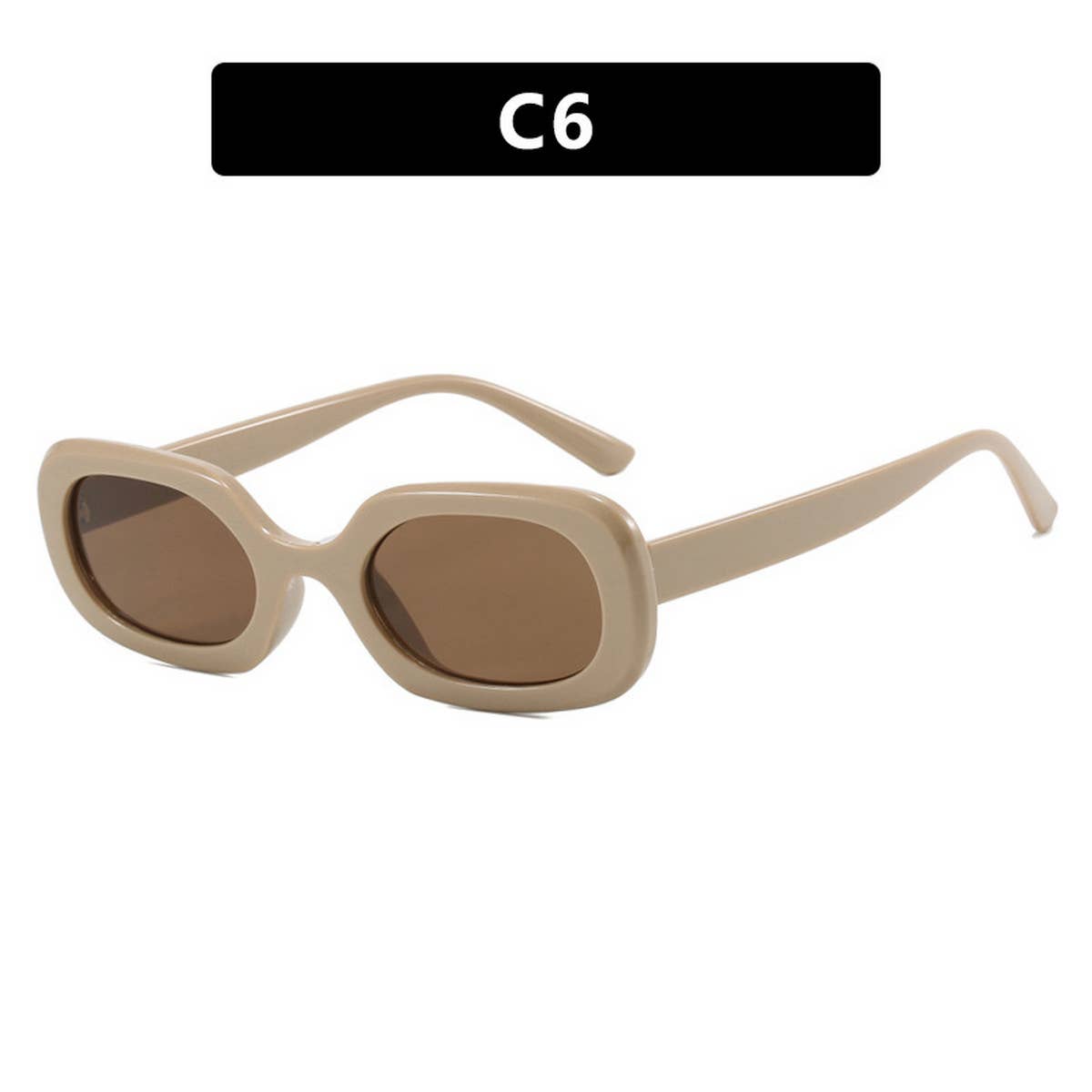 VINTAGE OVAL PLAID SUNGLASSES_CWASG0320: BROWN1 / (OS) 2