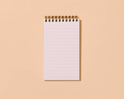 Small Modern Letterpress Spiral Notebook—Red White Stripe