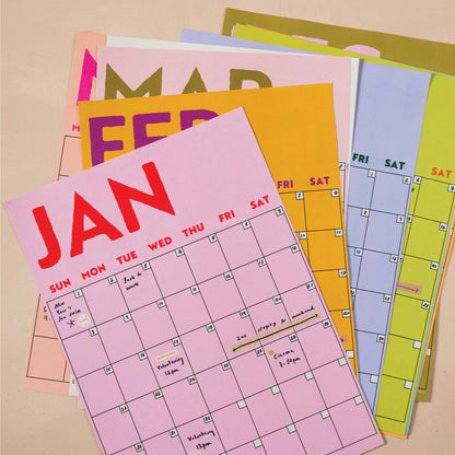 Undated A3 Planner | 12 Pages | Colourburst | Sunday Start
