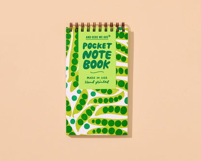 Letterpress Small Spiral Notebook (Lined)—Green Peas