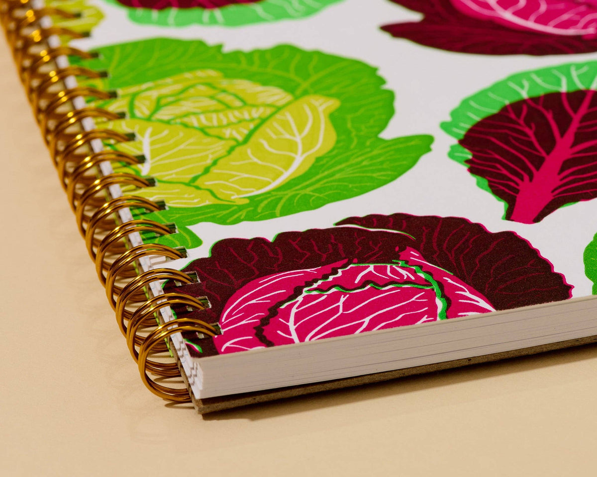 Letterpress A5 Spiral Notebook (Lined)—Cabbage Patch