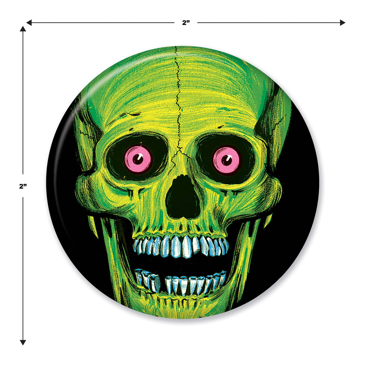 Vintage Halloween Skull 2" Button
