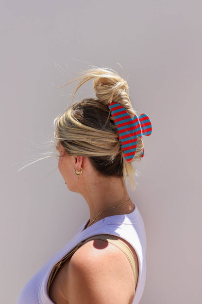 AMERICA'S SWEETHEART CLAW (2 PATTERNS): RED STRIPED