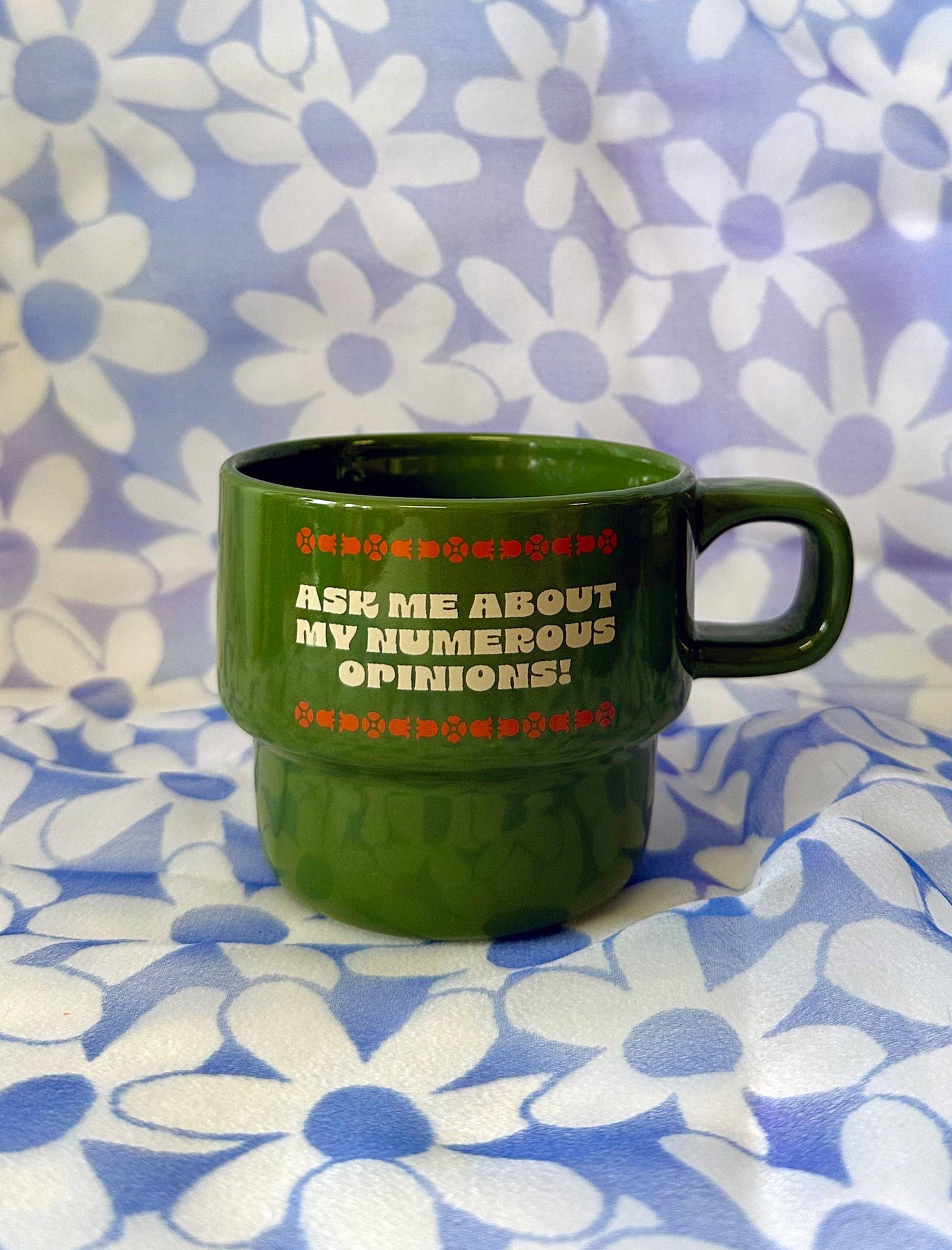 Ask me About my Numerous Opinions- Stackable Ceramic Mug