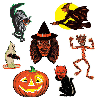 Vintage Halloween Classic Cutouts 9½"-16", 7 per package