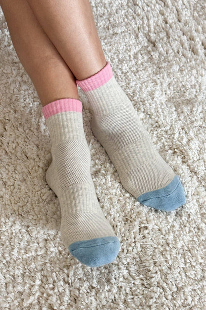 Color Block Girlfriend Socks (wholesale): Yellow Blue